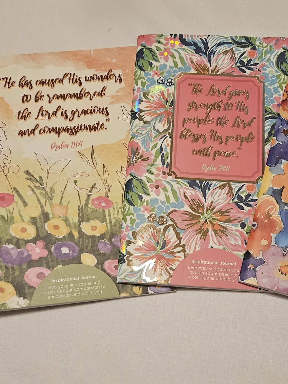 Floral Inspirational Journals- Multicolor 3 Pack